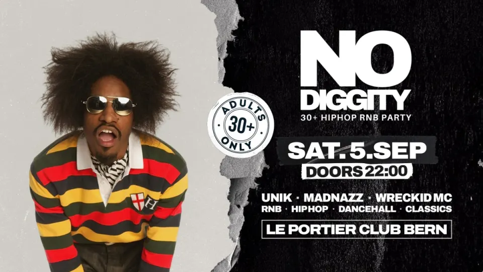 Flyer No Diggity - Le Portier Club Bern 05.09.26