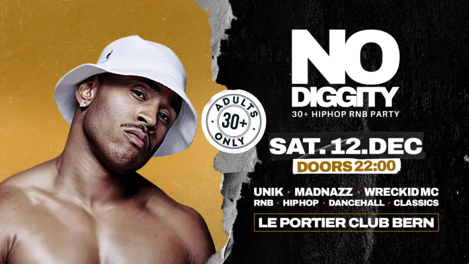 Flyer No Diggity - Le Portier Club Bern 12.12.26