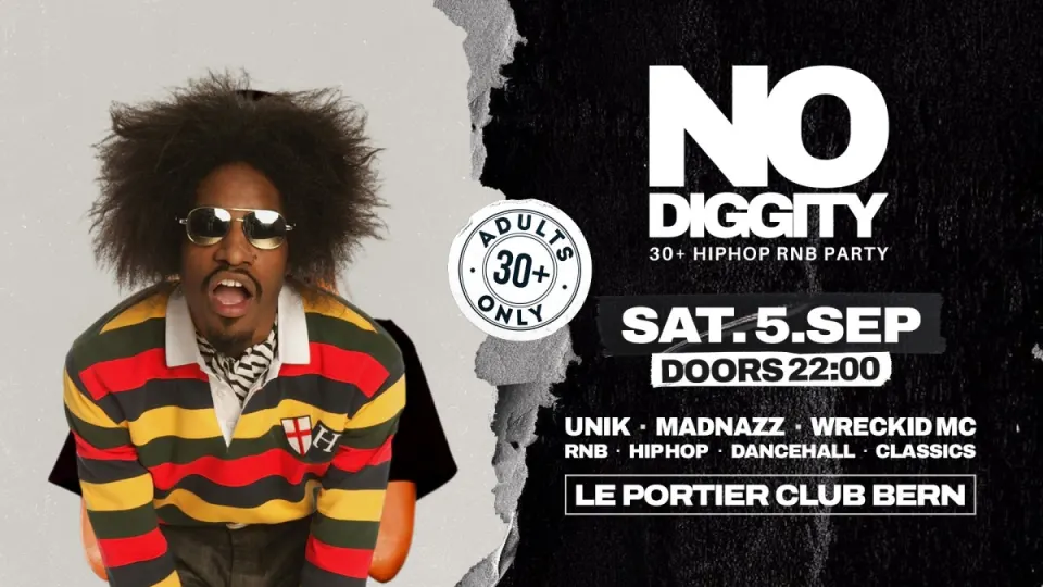Flyer No Diggity - Le Portier Club Bern 05.09.26